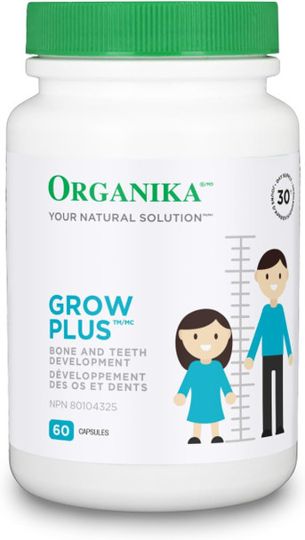 Organika Grow Plus - Aids In Healthy Bone Development For Children - 60Vcaps