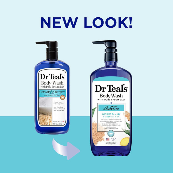 Dr. Teal's Pure Epsom Salt Body Wash, Detox, 24 fl oz