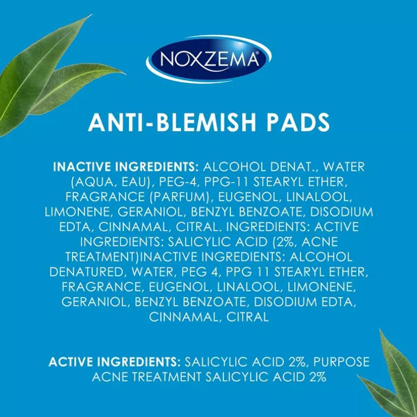 Noxzema Triple Clean Anti-Blemish Pads Unisex Pads, 90 each