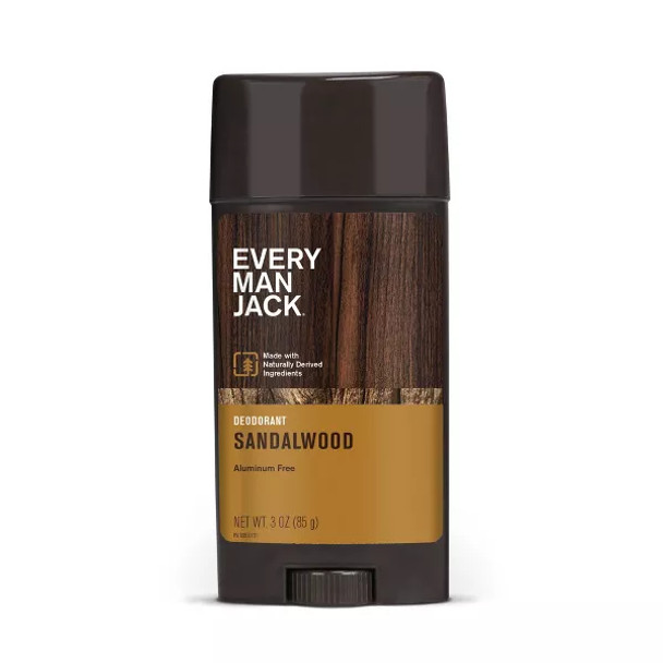Every Man Jack Sandalwood Men's Deodorant - Aluminum Free Natural Deodorant - 3oz