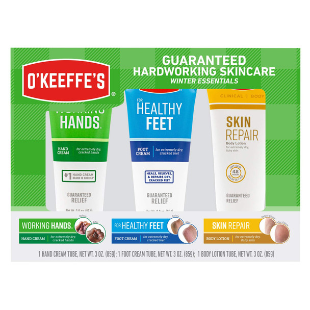 O'Keeffe's Winter Essentials Including Working Hands, Healthy Feet and Skin Repair, white