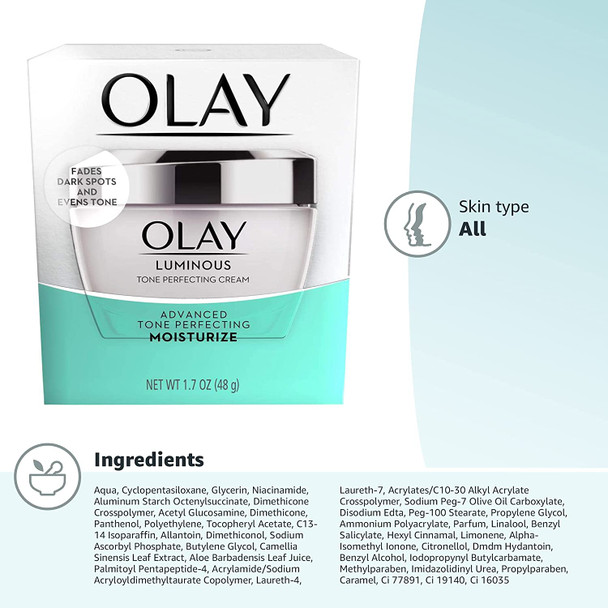 Olay Luminous Tone Perfecting Cream and Sun Spot Remover, Advanced Tone Perfecting, 48 g