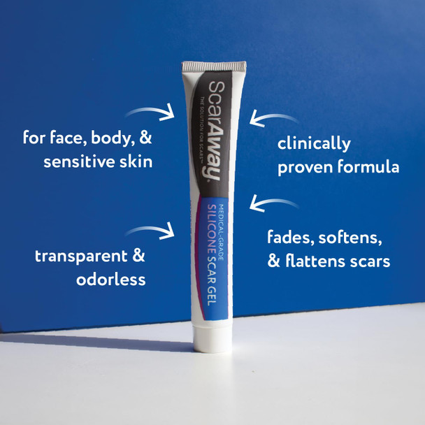 Scaraway Silicone Scar Gel, Helps Improve Size, Color & Texture Of Hypertrophic & Keloid Scars From Injury, Burns & Surgery, Water Resistant, 10G (0.35 Oz)