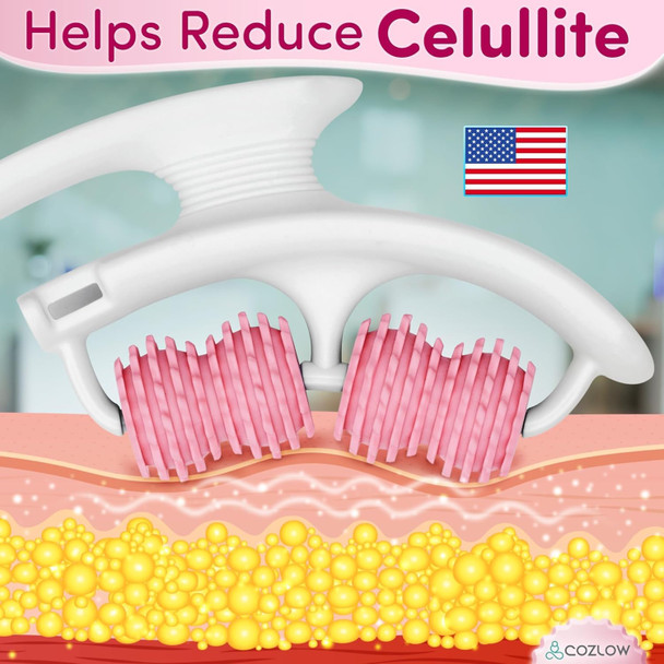 Cellulite Massage Roller - Effective Anti-Cellulite Massager W/Detachable Roller Handles For Thighs, Legs & Buttocks - Fascia Massage Tool For Lymphatic Drainage & Deep Tissue Therapy