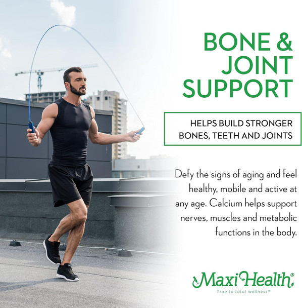 Maxi Health Calcium 1000 Mg Supplement With Vitamin D3 (1000 Iu) And Magnesium (500 Mg) - Bone, Teeth And Joint Support For Men And Women - 180 Capsules - Maxi Cal
