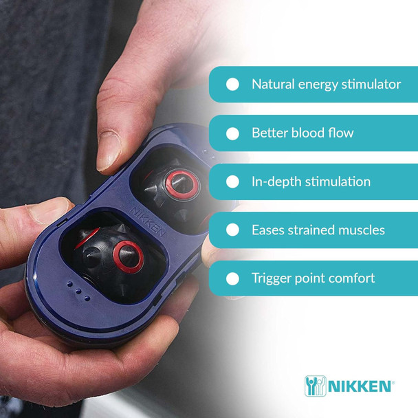 Nikken Magduo® Massager 13201 Magnetic Deep Tissue Massage - Compact Portable Massager - Works Perfectly For Stress, Fatigue And Tight Muscles