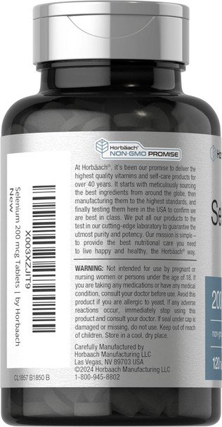 HorbAach Selenium 200Mcg Supplement  120 Tablets  Non-Gmo And Gluten Free HorbAach Selenium 200Mcg Supplement  120 Tablets  Non-Gmo And Gluten Free