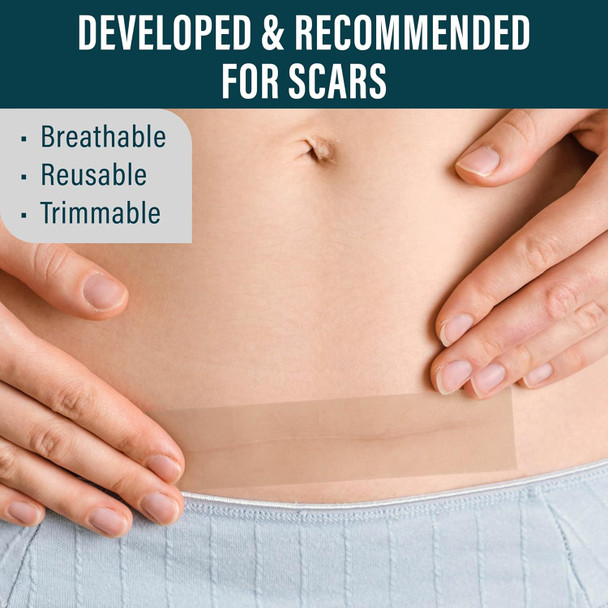 Nuvadermis Silicone Scar Tape For Surgical Scars - 120" X 1.5" Roll - Extra Long Medical Grade Silicone Scar Tape For C-Section, Tummy Tuck, Keloid, And Surgical Scars - Reusable Tape Strips - 1 Pack