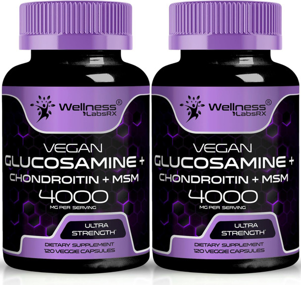 Glucosamine Chondroitin Msm - 4000Mg - Joint Support Supplement, Glucosamine Chondroitin Capsules, Helps With Back Pain, Knee Pain Relief, Joint Pain Relief Supplements Triple Strength - 240 Count