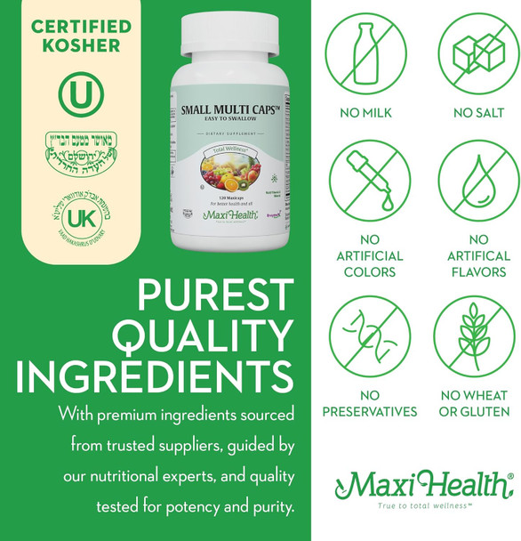 Maxi Health - Multivitamin For Women & Men - Daily Mens & Womens Vitamins With 30 Nutrients Including Iron, Zinc, Probiotics, Immune Support Vitamins & More - Easy To Swallow Maxicaps, 120 Capsules