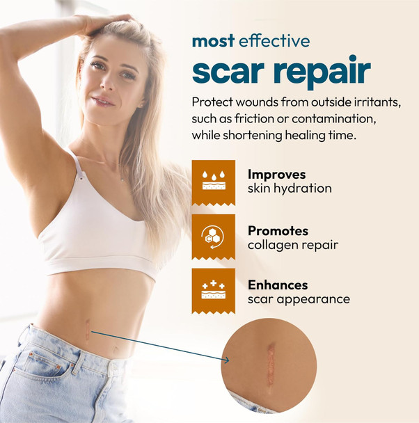 Silicone Scar Tape Reusable Sheets (120” X 1.6”) Medical Grade Silicone Scar Sheets For Surgical Scars, Burns, Tummy Tuck, Keloid, C-Section - Cut To Size Scar Treatment