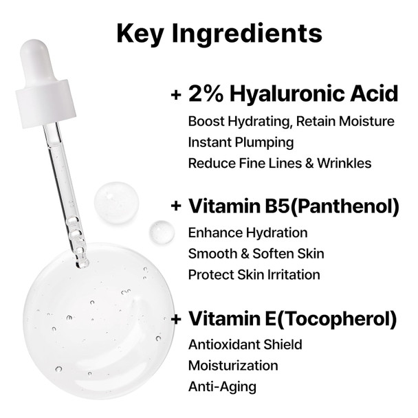2% Hyaluronic Acid Serum With Vitamin B5, Hyalu B5 Intense Hydrating Serum For Face, Moisturizing, Anti-Aging For Fine Lines, Visibly Plumps Skin, Fast Absorbing, Korean Skincare, 4Fl Oz