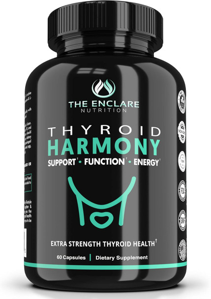 The Enclare Nutrition Thyroid Support Supplement With Iodine - Balance Hormones For Energy, Metabolism, Focus, Stress, Mood. Ashwagandha, Zinc, Selenium, Vitamin B12, Kelp, Magnesium, L Tyrosine (1)