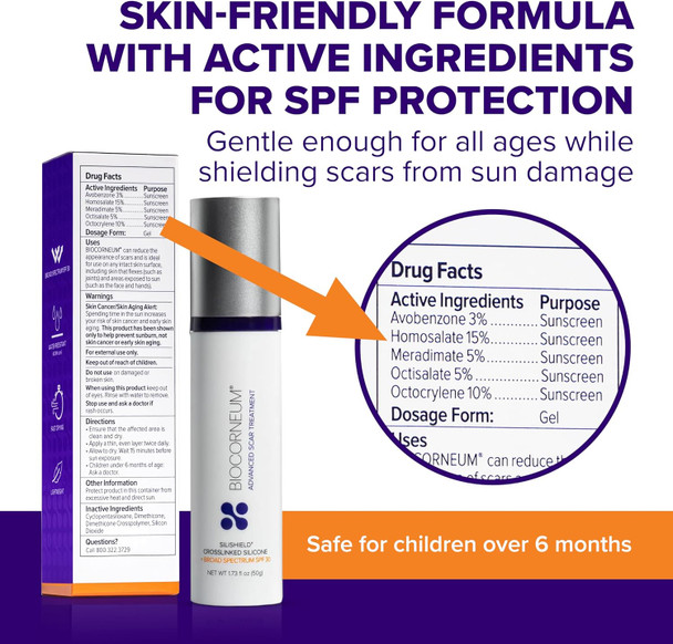 Advanced Scar Treatment With Silishield® & Spf 30 50G – Made In The Usa, Fast-Drying, Water-Resistant Silicone Scar Gel - Surgeon Recommended For & Old Scars - Suitable For Children Over 6 Months