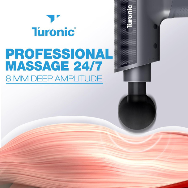 Turonic Gm5 Handheld Massage Gun - Deep Tissue Percussion Massager For Muscle Relaxation, 20 Speeds, 7 Heads, Easy-To-Use, Quiet And Powerful For Athletes Personal Use, Shoulder, Leg, Foot, Back, Body