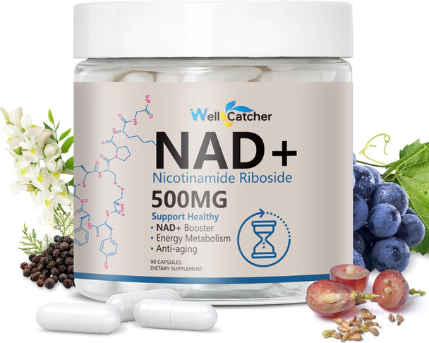 Liposomal Nad+ Supplement - Nad Nicotinamide Riboside(Nr) 500Mg Ultra High Absorption With Resveratrol Quercetin For Anti Aging Cell Regeneration Brain Function Vegan Organic Non Gmo 45 Day Supply