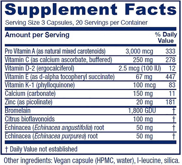 Vitanica Opti-Recovery, Pre & Post Surgery Support, Wound Care, Bbl, Tummy Tuck, C Section & Postpartum Vitamin Essentials Healing Support, Scar, Shoulder, Hysterectomy, Breast & Lipo, Vegan, 60 Caps