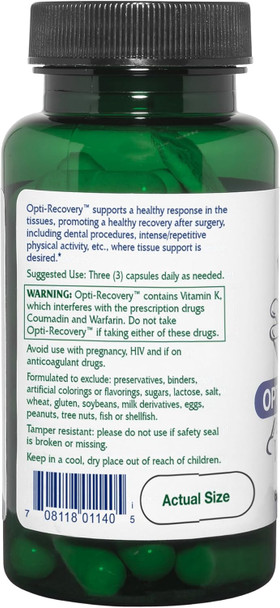 Vitanica Opti-Recovery, Pre & Post Surgery Support, Wound Care, Bbl, Tummy Tuck, C Section & Postpartum Vitamin Essentials Healing Support, Scar, Shoulder, Hysterectomy, Breast & Lipo, Vegan, 60 Caps