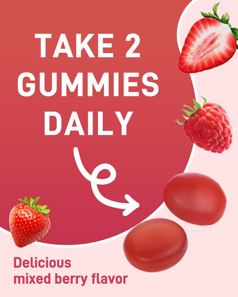 Multivitamin Gummies Multivites For Adults With 13 Vitamins And Minerals, Vegan Multivitamin Gummies, Mixed Berry Flavored, Daily Vitamin Gummy For Women & Men, 120 Count, 60 Day Supply