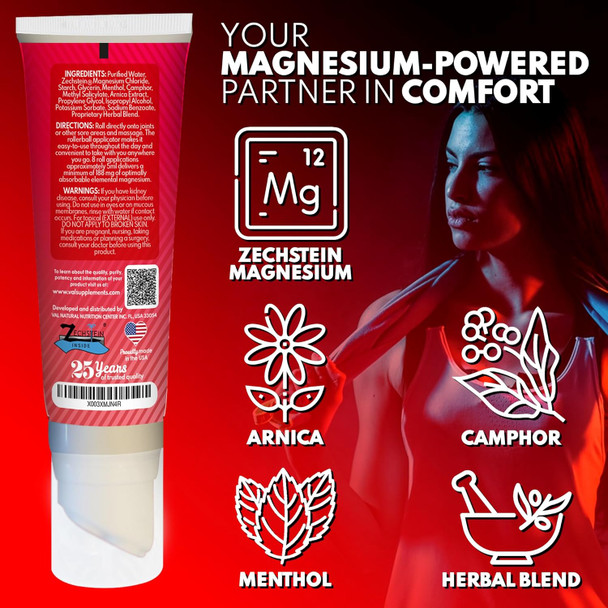 Val Lombardi Magnesium Rollerball - Deep Pressure Massage Applicator With Cool-To-The-Touch Stainless Steel Rollerballs - 4Oz