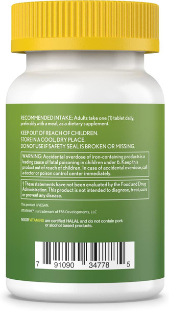 Noor Vitamins Halal Womens Multivitamin & Mineral I Once Daily Vitamin Supplement I Vegan  Supports Energy, Immunity, Metabolism, Healthy Appearance And Stages Of Motherhood I 2-Month Supply