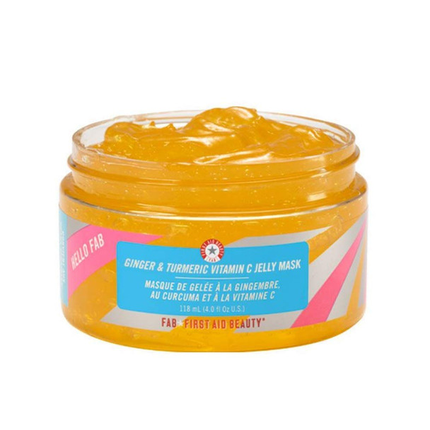 First Aid Beauty Hello FAB Ginger and Turmeric Vitamin C Jelly Mask: Brightening Face Mask WITH Allantoin to Relieve Stressed Skin (4 oz)