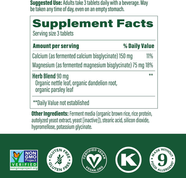 Megafood Calcium Magnesium Supplement - With Fermented Magnesium Glycinate - Supports Bone Health & Heart Health - Calcium & Magnesium Supplement For Men & Women - Non-Gmo - 90 Tabs (30 Servings)