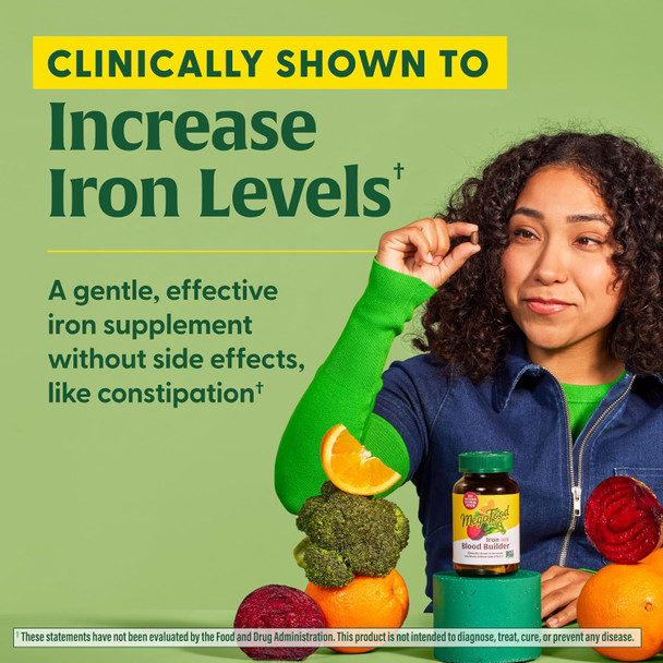 Megafood Blood Builder Minis - Iron Supplement Clinically Shown To Increase Iron Levels Without  - Iron With Vitamin C, Vitamin B12 & Folic Acid - Vegan - 72 Tablets (36 Servings)