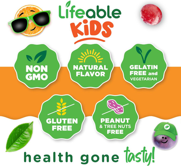 Lifeable Kids Calcium Gummies With Vitamin D3  500 Mg Calcium With Vitamin D3 1000 Iu  Great Tasting Calcium Supplement For Kids  For Bone Health And Teeth Growth  60 Gummies