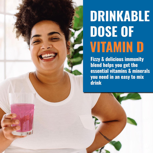 Ener-D Raspberry Multivitamin Drink Powder - Sugar Vitamin D3 - Immune & Energy Support - For Men & Women - Zinc, Vitamin B & C, Electrolytes - Vegan, Non-Gmo Real Fruit Juice - 24 Servings