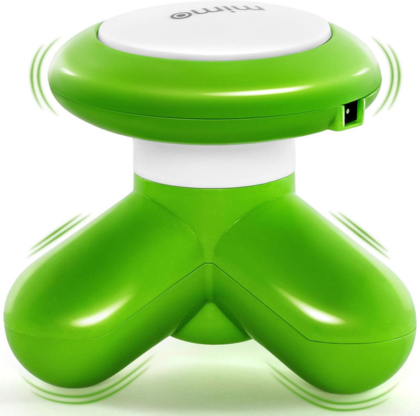 Mini Handheld Massager - Green - Powerful Massage Vibrations For Muscle Relief & Relaxation - Portable Therapeutic Device W/ 2 Convenient Power Modes (Battery Operated & Usb Powered)
