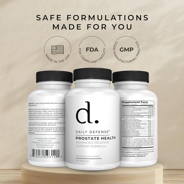 Prostate Health Supplements For Men - Prostate Supplements With Saw Palmetto Powder, Vitamin E, Zinc, Mushrooms, Pumpkin Seed - Prostate Support Dietary Supplement For Men, 90 Ct