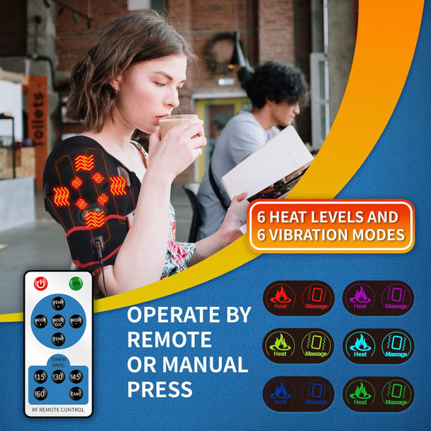 Sticro Shoulder Heating Pad Massager For Pain Relief, Vibration Massage Heated Wrap Braces For Left Right Frozen Shoulder, Rotator Cuff Injury, Arthritis For Men Woman - S/M/L