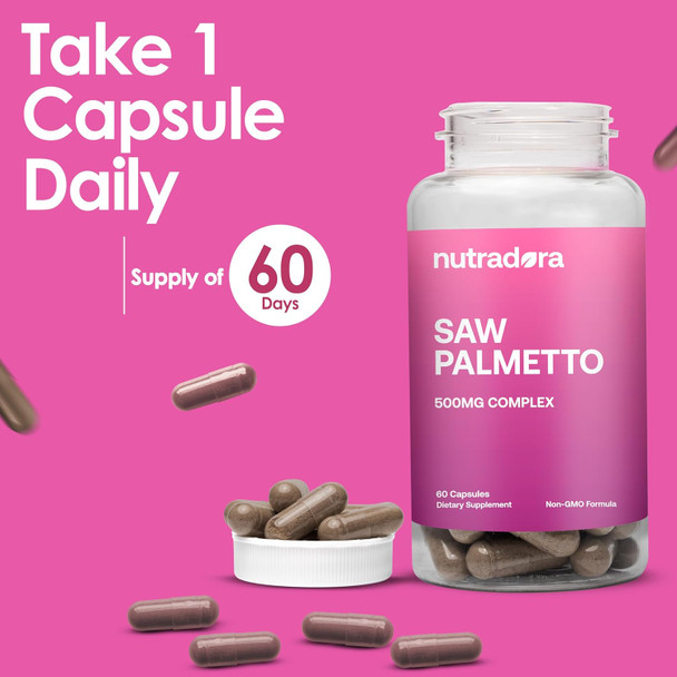 Saw Palmetto For Women - Natural Dht Blocker Hair Growth Pills Made With Organic Saw Palmetto Extract Berries Supports Hormonal Balance & Urinary Health Pure Saw Palmetto For Women Hair Loss 60 Pills