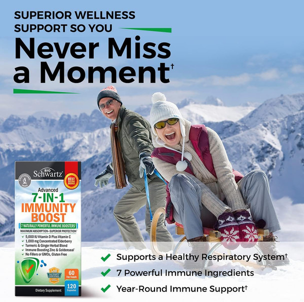 Immune Support Supplement With Zinc Vitamin C Vitamin D 5000 Iu Elderberry Ginger D3 Goldenseal - Dr Approved Immunity Vitamins For Adults Women And Men - Natural Immune System Booster Defense -120Ct