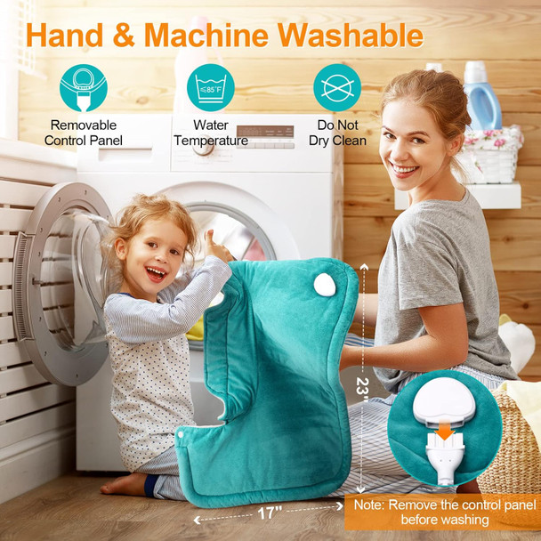 Heating Pad For Neck And Shoulders And Back, Valentines Day Gifts For Her Him, Birthday Gifts For Women Mom Mother, Weighted Neck And Shoulder Heating Pads, 6 Heat Settings 4 Auto-Off,17"X23" Blue