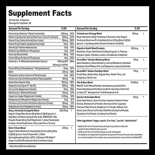 Whole Food Multivitamin For Men (120 Vegetarian Capsules) For Strength, Energy, Immune Support, Anti-Aging And More  Natural & Sugar-Multivitamin For Men