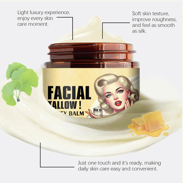 Whipped Beef Tallow & Honey Balm - 120G, Unscented Organic Face & Body Moisturizer, Grass-Fed, Nourishing Skin Lotion For Dry Skin, Lip Balm, Skin Care