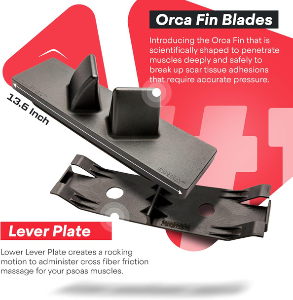 Psoas Muscle Release Tool - Deep Tissue Massager, Stretcher And Acupressure Reflexology For Back Pain, Scar Tissue Adhesion, Trigger Point Piriformis Syndrome & Sciatica Relief