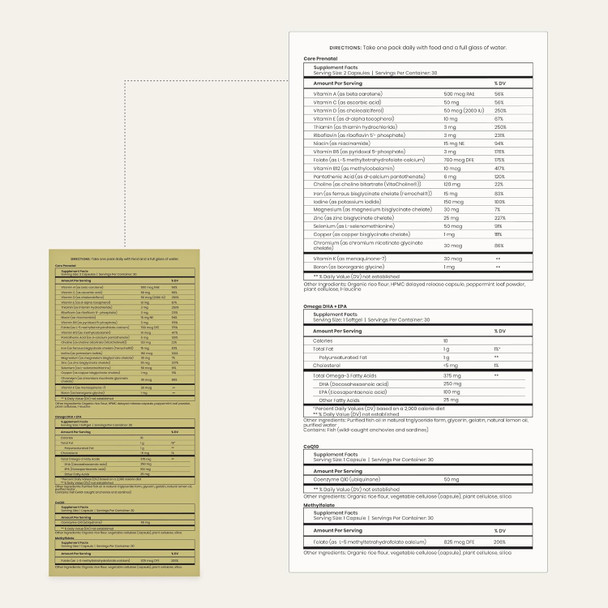 Perelel - Conception Support Pack - Prenatal Dha Omega 3 Vitamins For Women, Family Planning + Fertility Support - Gluten, Dairy And Soy-+ Non-Gmo (30 Daily Pill Packs)