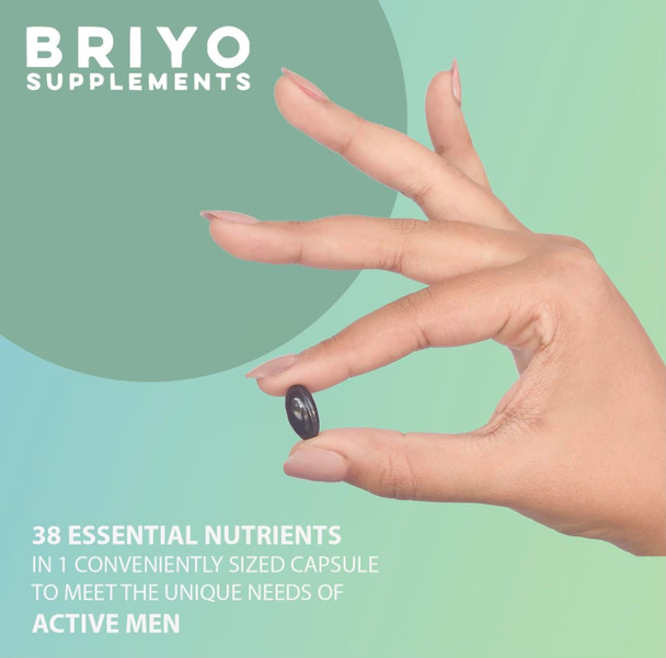Briyo All Around Men - 38 Nutrients (Essential Vitamins, Minerals, Natural Extracts, Amino Acids) - 90 Capsules