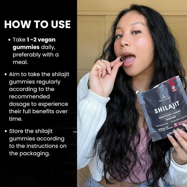 Pure Himalayan Shilajit Resin Potency Gummies Supplement For Men & Women  1000Mg Sugar 85+ Trace Minerals  Immumity, Energy, Vitality & Brain  Natural Raspberry Flavor (60 Count)