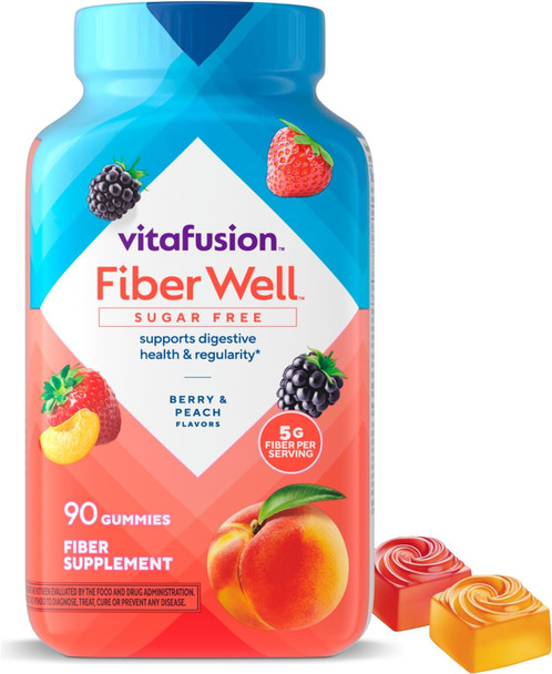 Vitafusion Fiber Well Sugar Fiber Supplement & Adult Gummy Vitamins For Men