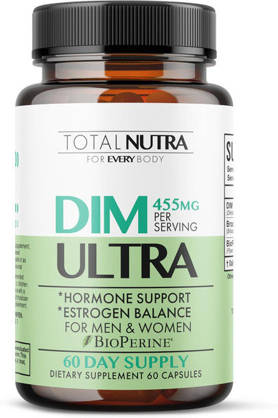 Dim Supplement: Dim Ultra 455Mg Diindolylmethane, Broccoli, Bioperine Natural Estrogen Blocker For Men, Female Hormone Balance For Women Menopause, Hormonal Acne, Pcos Support