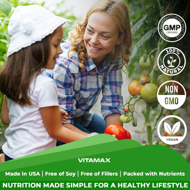 Super Fruit And Vegetable Supplements – Organic Whole Superfood Vitamins & Minerals – 90 Veggie And 90 Fruit Capsules For Women, Men, And Kids - Soy – Made In The Usa