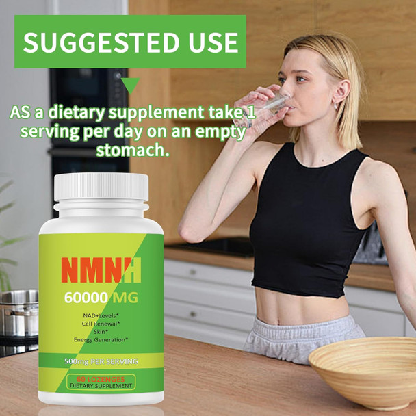 Nmnh 500Mg (Dihydronicotinamide Mononucleot), Nmn Supplement Alternative With Nr, Tmg, Resveratrol, Coq10, Nad Supplement, Energy, Boost Nad+ Levels, 60 Capsules