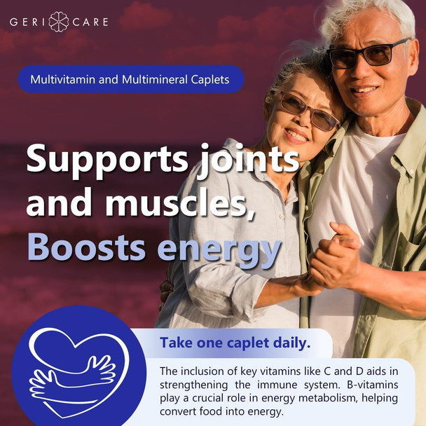 Gericare Thera High Potency Multivitamin With Mineral Caplets, Nutritional Supplement, 100 Count (Pack Of 1)