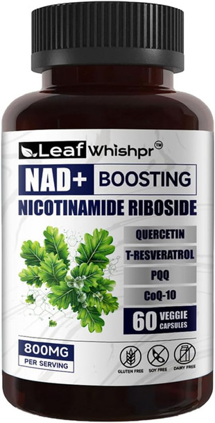 Nad+ Supplement800 Mg  Nr Supports Cellular Energymetabolism And Repair, Vitality.Healthy Aging Of Heart, Brain Andmuscies  Nad With Resveratrol,Quercetin, Pqq, Coq10 L 60 Capsules