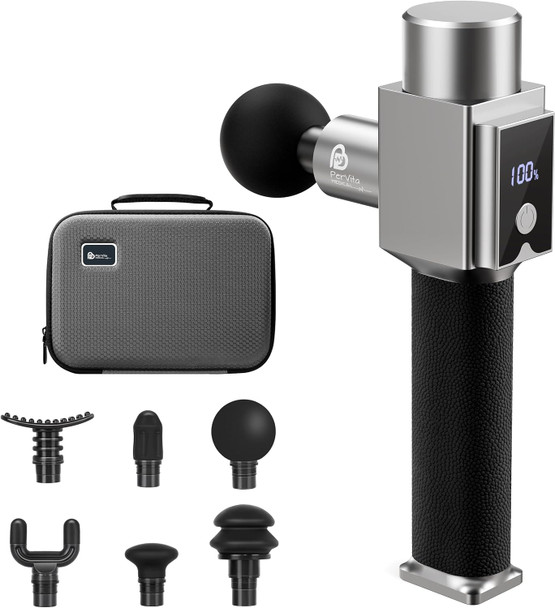 Massage Gun Deep Tissue Massager, Professional Percussion Massage Gun For Muscle Pain Relief, Powerful Quiet Handheld Electric Massager For Neck Shoulder Back, Up To 3200Rpm, Pmp30