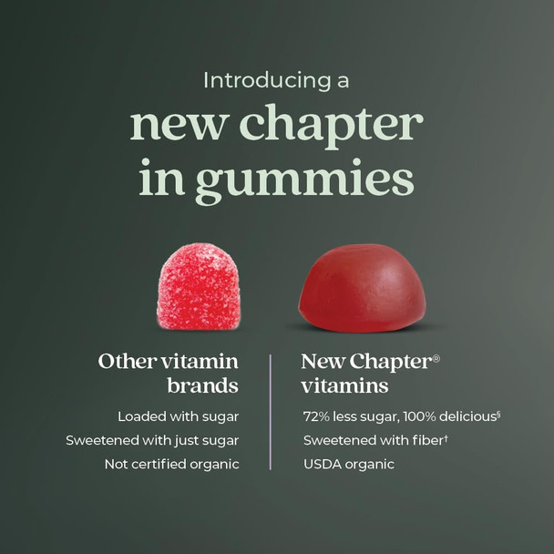 Chapter Organic Vitamin D3+ Gummies – 72% Less Sugar§, 1,000 Iu Usda Organic Vitamin D, One Daily Gummy For Strong Bones & Muscle Function, Non-Gmo, Gluten Free, Mixed Berry Flavored, 60Ct